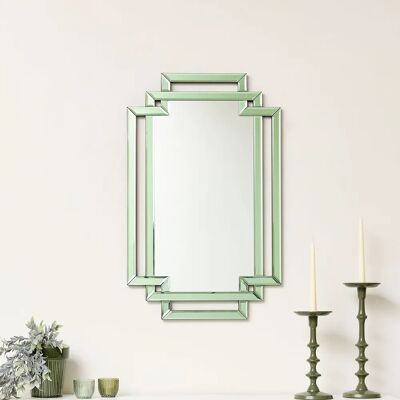 Generic Art Deco Rectangle Green Glass 80x50 Wall Mirror Generic Art Deco Rectangle Green Glass 80x50 Wall Mirror