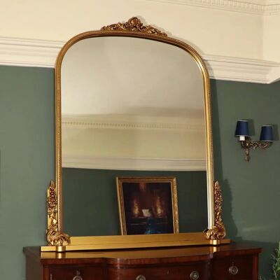 Gold Ornate Arch Mirror - Vintage Style - 152cm x 128cm - Wall or Leaner Gold Ornate Arch Mirror - Vintage Style - 152cm x 128cm - Wall or Leaner