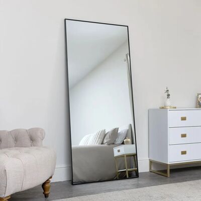 Melody Maison Large Black Thin Framed Leaner Mirror - 80cm x 180cm - Mirror Melody Maison Large Black Thin Framed Leaner Mirror - 80cm x 180cm - Mirror