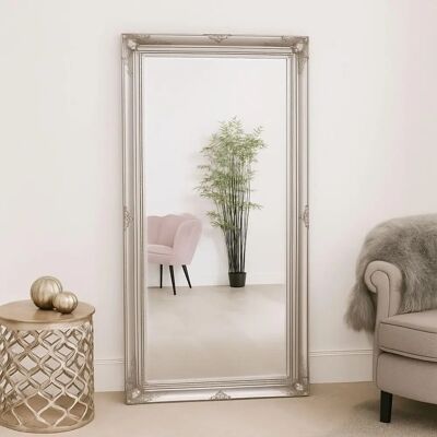 Melody Maison Large Ornate Silver Wall/Floor Mirror - Mirror Melody Maison Large Ornate Silver Wall/Floor Mirror - Mirror