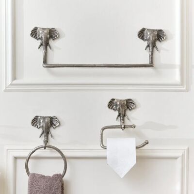 Generic - Elephant - Silver - Iron - Toilet Roll Holder Generic - Elephant - Silver - Iron - Toilet Roll Holder