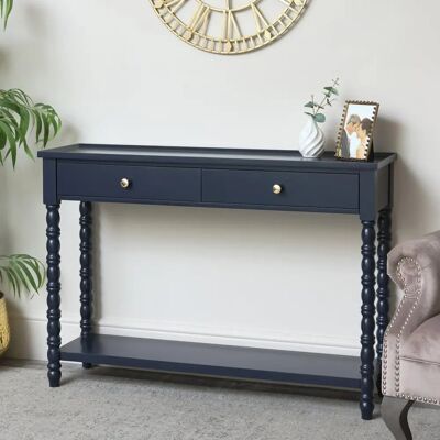 Unknown - Bobble 2 Drawer Console Table - Navy - 110x78x30 - Console Table Unknown - Bobble 2 Drawer Console Table - Navy - 110x78x30 - Console Table