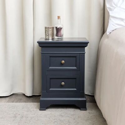 Daventry Black Range - Black Two-Drawer Bedside Table Daventry Black Range - Black Two-Drawer Bedside Table