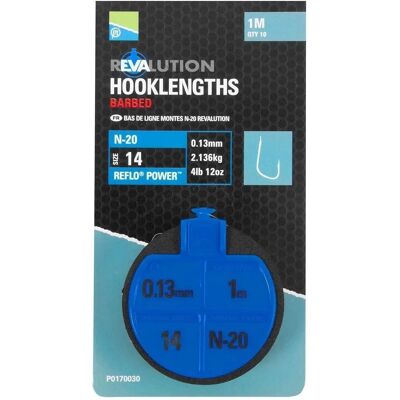 Preston Innovations Revalution N-20 Gebundener Haken Blau - Angelhaken Preston Innovations Revalution N-20 Gebundener Haken Blau - Angelhaken