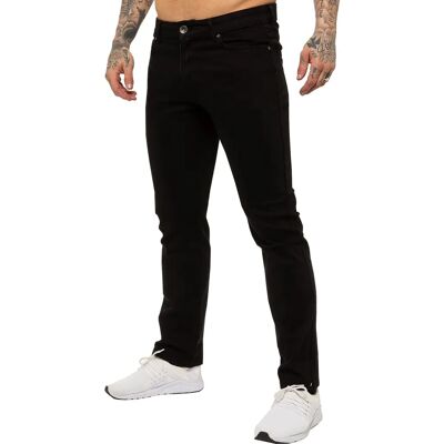 Enzo Kruze Heren Rechte Pijp Stretch Jeans - Zwart - 32N Enzo Kruze Heren Rechte Pijp Stretch Jeans - Zwart - 32N