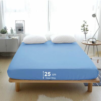 Imperial Rooms - Sky Sheet - Single - Deep - Fitted Sheet Imperial Rooms - Sky Sheet - Single - Deep - Fitted Sheet