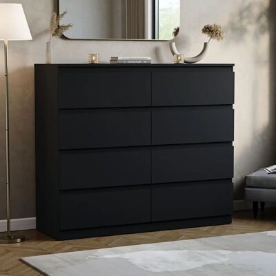 Vida Designs - Denver 8 Drawer Chest - Black - Chest of Drawers Vida Designs - Denver 8 Drawer Chest - Black - Chest of Drawers