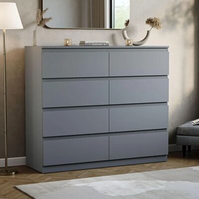 Vida Designs - Denver 8 Drawer Chest - Grey - Chest of Drawers Vida Designs - Denver 8 Drawer Chest - Grey - Chest of Drawers