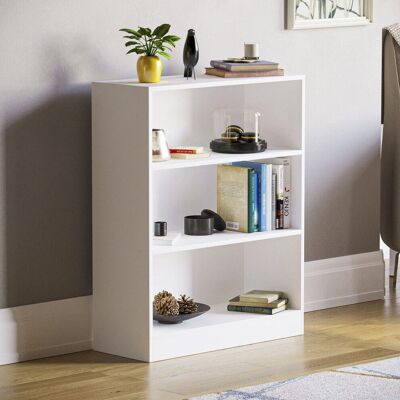 Home Discount - Cambridge - White - 3-Tier - Bookcase Home Discount - Cambridge - White - 3-Tier - Bookcase
