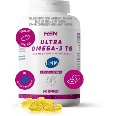 HSN Suplemento de Omega-3 Aceite de Pescado - Alta Biodisponibilidad - 240 Perlas HSN Suplemento de Omega-3 Aceite de Pescado - Alta Biodisponibilidad - 240 Perlas