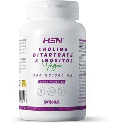 Suplemento HSN Colina e Inositol - Vegano, 300mg/300mg, 120 caps vegetales Suplemento HSN Colina e Inositol - Vegano, 300mg/300mg, 120 caps vegetales