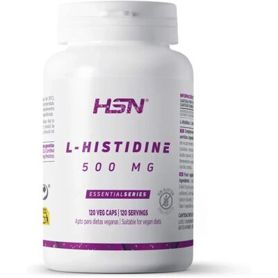 HSN Histidina Vegana - 120 Veg Caps - 1000mg Aminoácido HSN Histidina Vegana - 120 Veg Caps - 1000mg Aminoácido