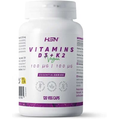 HSN Vitamina D3 + K2 Vegano - 120 Cápsulas HSN Vitamina D3 + K2 Vegano - 120 Cápsulas