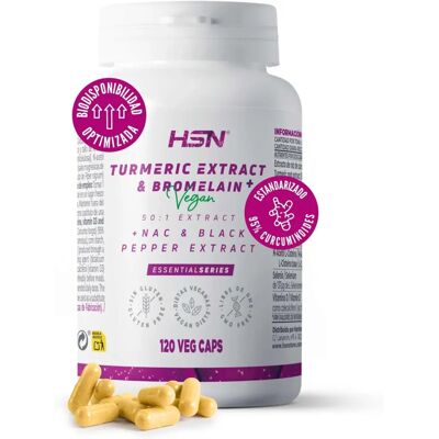 HSN - Extrato de Cúrcuma 50:1 Veg Caps - Sistema imunológico e articulações HSN - Extrato de Cúrcuma 50:1 Veg Caps - Sistema imunológico e articulações
