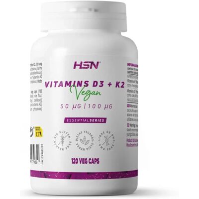 HSN Vitamina D3 K2 Vegana - 120 Cápsulas HSN Vitamina D3 K2 Vegana - 120 Cápsulas