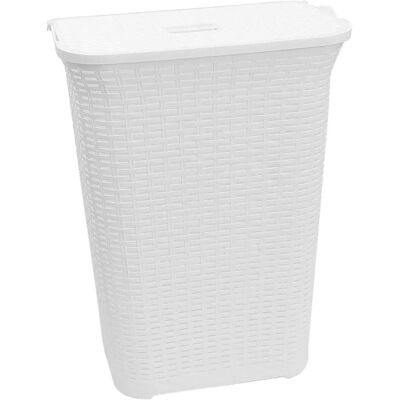 Daniel James - 75L Laundry Hamper - White - Rattan Style - Laundry Hamper Daniel James - 75L Laundry Hamper - White - Rattan Style - Laundry Hamper