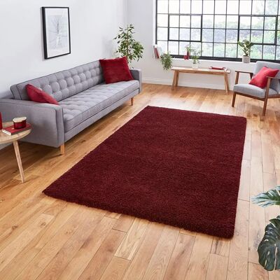 Think Rugs Sierra 9000 Shaggy Rug Ruby Red - Rug Think Rugs Sierra 9000 Shaggy Rug Ruby Red - Rug