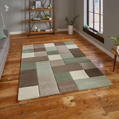 Think Rugs Brooklyn 646 Beige/Green Runner - Runner Rug Think Rugs Brooklyn 646 Beige/Green Runner - Runner Rug