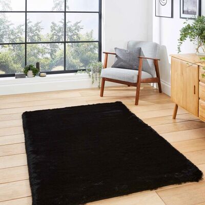 Think Rugs Black Super Soft Fluffy Shaggy Rug - Rug Think Rugs Black Super Soft Fluffy Shaggy Rug - Rug