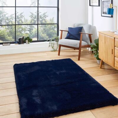 Think Rugs Navy Blue Shaggy Rug - 60 x 120 cm Think Rugs Navy Blue Shaggy Rug - 60 x 120 cm