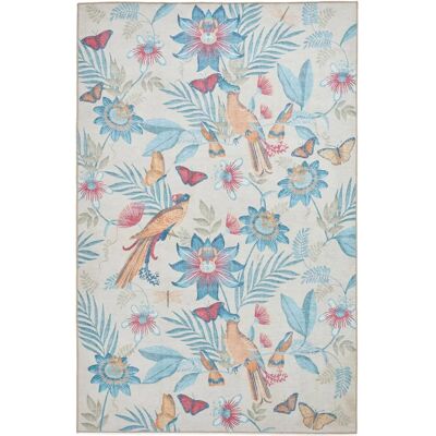 Catherine Lansfield Amaya Tropical Birds Blue Rug Catherine Lansfield Amaya Tropical Birds Blue Rug