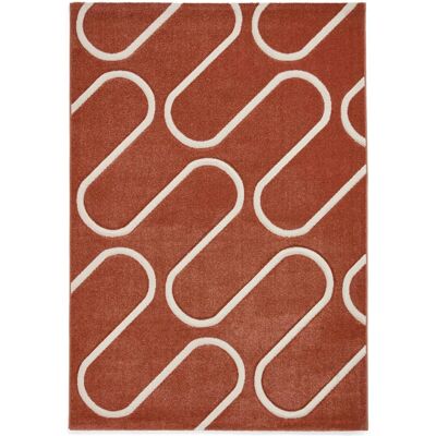 Tapis Courbe Linéaire Terracotta Catherine Lansfield - Tapis Tapis Courbe Linéaire Terracotta Catherine Lansfield - Tapis