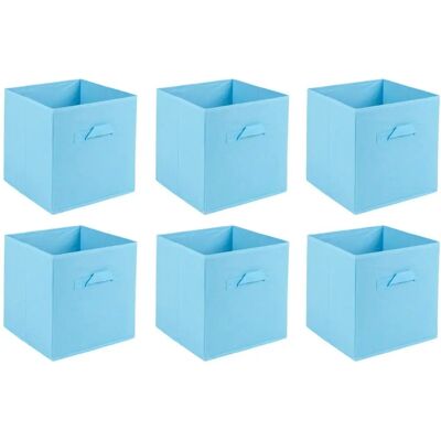 URBN Living - 6-Pack Collapsible Cube Boxes - Sky Blue - Large - Storage Boxes URBN Living - 6-Pack Collapsible Cube Boxes - Sky Blue - Large - Storage Boxes