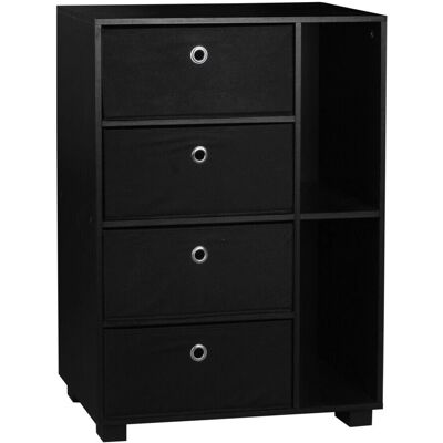 URBN Living - 6 Section Small Side Unit - Black - Wood - Bookcase URBN Living - 6 Section Small Side Unit - Black - Wood - Bookcase