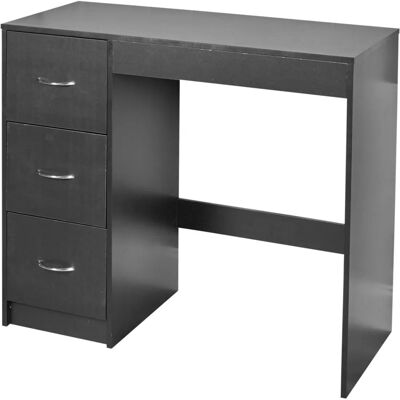URBN Living - 3-Drawer Dressing Table - Black - Wood - Desk URBN Living - 3-Drawer Dressing Table - Black - Wood - Desk