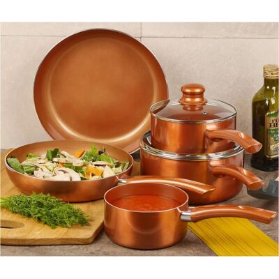 URBN-CHEF - 5PC - Copper - Ceramic - Cookware Set URBN-CHEF - 5PC - Copper - Ceramic - Cookware Set