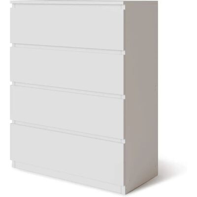 Skagen - 4-Drawer Wooden Bedroom Chest - White - No Handles - Chest of Drawers Skagen - 4-Drawer Wooden Bedroom Chest - White - No Handles - Chest of Drawers