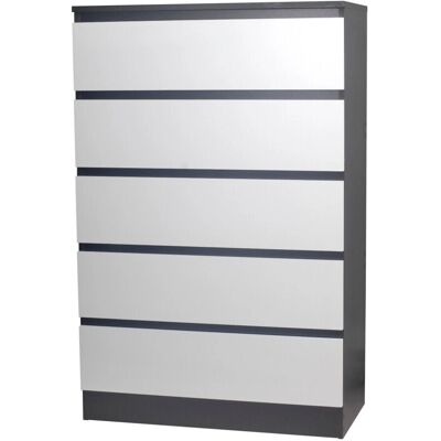 Skagen - Wooden Bedroom Chest - Black/White - 5-Drawer - Chest Skagen - Wooden Bedroom Chest - Black/White - 5-Drawer - Chest