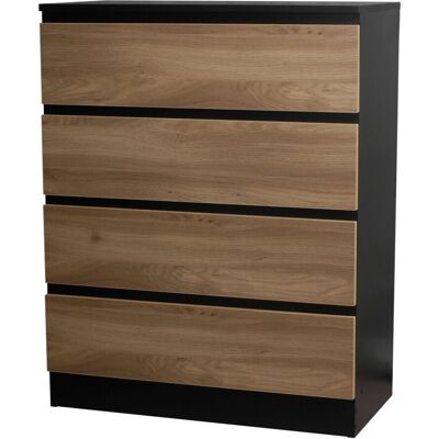 Skagen - 4 Drawer Chest - Black/Oak - Chest of drawers Skagen - 4 Drawer Chest - Black/Oak - Chest of drawers