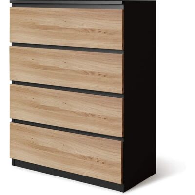 Skagen - 4 Drawer Chest - Black/Oak - Chest of drawers Skagen - 4 Drawer Chest - Black/Oak - Chest of drawers