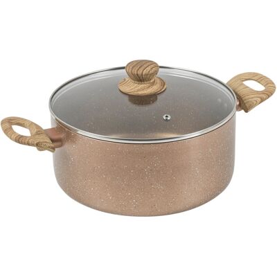 URBN-CHEF - URBN-CHEF - 20/24cm - Rose Gold Marble - Casserole Stockpot URBN-CHEF - URBN-CHEF - 20/24cm - Rose Gold Marble - Casserole Stockpot