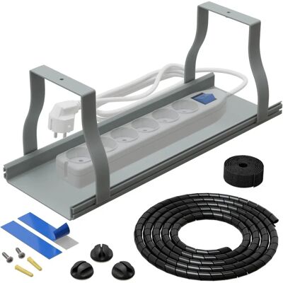 D-Line Grey Desk Cable Organizer Kit - Cable Management D-Line Grey Desk Cable Organizer Kit - Cable Management