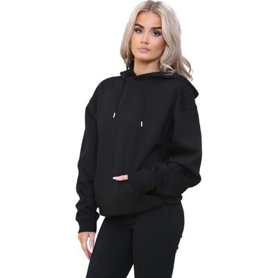 Enzo Dames Oversized Hoodie - Zwart - Katoen - Capuchon Enzo Dames Oversized Hoodie - Zwart - Katoen - Capuchon