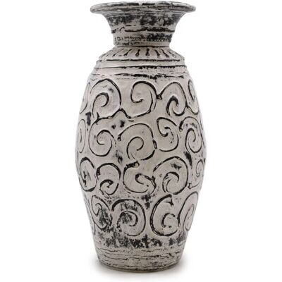 Ręcznie robiony wazon ceramiczny Lombok - Naturalne kolory - 4 świece Ręcznie robiony wazon ceramiczny Lombok - Naturalne kolory - 4 świece