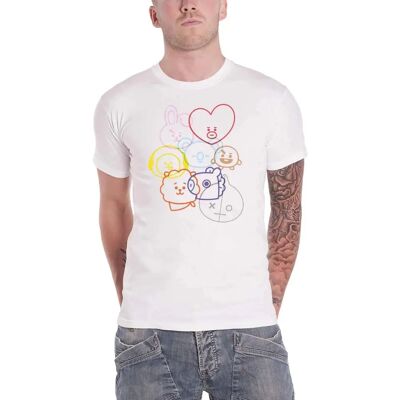 T-Shirt BT21 Unisexe Visages - Vêtements T-Shirt BT21 Unisexe Visages - Vêtements