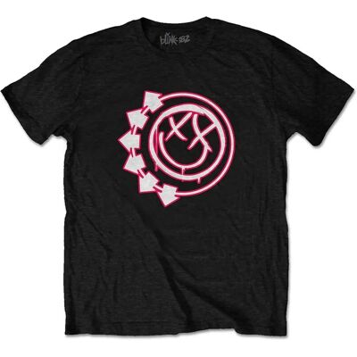Blink-182 Six Arrow Happy Face Black T-shirt - Music Blink-182 Six Arrow Happy Face Black T-shirt - Music