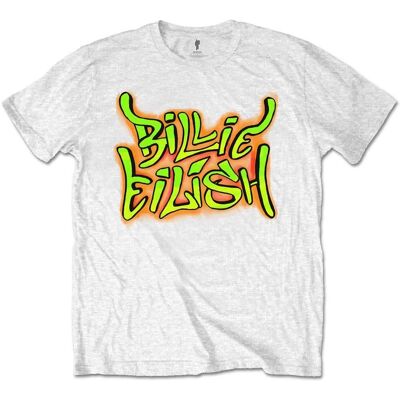 Billie Eilish White Graffiti Logo T-Shirt - T-shirt Billie Eilish White Graffiti Logo T-Shirt - T-shirt