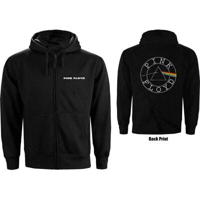 Pink Floyd Black Hoodie - Circle Logo (back Print) - Hoodie Pink Floyd Black Hoodie - Circle Logo (back Print) - Hoodie