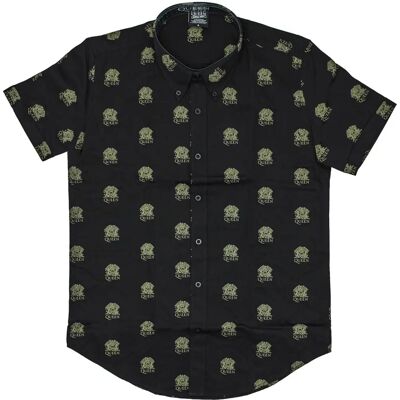 Queen Crest Pattern Unisex Casual Shirt - S Queen Crest Pattern Unisex Casual Shirt - S