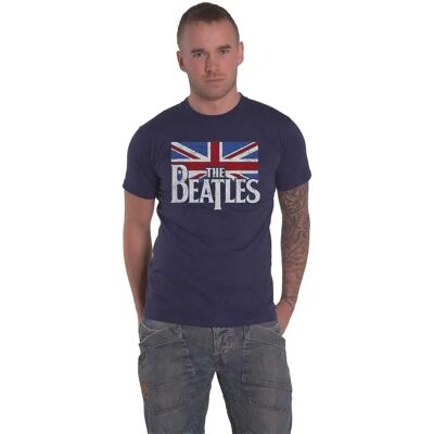 The Beatles Drop T Logo & Vintage Flag T-shirt - T-shirt The Beatles Drop T Logo & Vintage Flag T-shirt - T-shirt