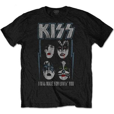 KISS Black Distressed T-Shirt for Kids - Rock Band KISS Black Distressed T-Shirt for Kids - Rock Band