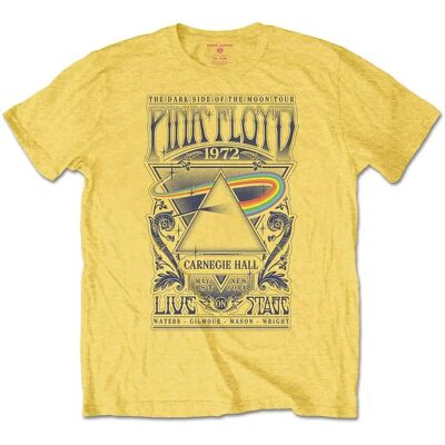 Pink Floyd Xx-large Yellow Carnegie Hall Poster T-shirt Pink Floyd Xx-large Yellow Carnegie Hall Poster T-shirt