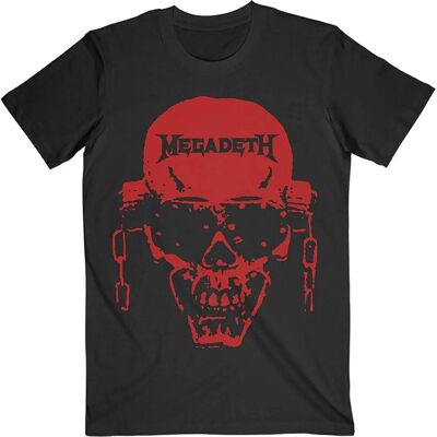 Megadeth Vic Hi-Contrast Red T-Shirt - Unisex Official Black XL Megadeth Vic Hi-Contrast Red T-Shirt - Unisex Official Black XL