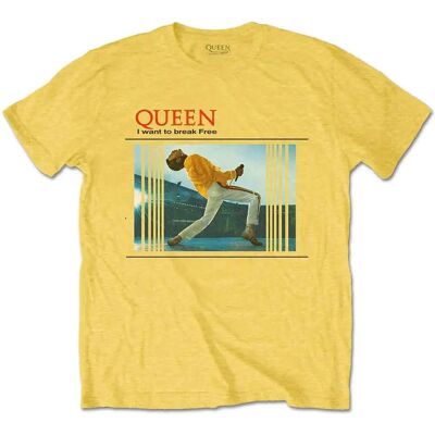 Queen XL Gul T-shirt Jag Vill Frigöra Bandlogo Queen XL Gul T-shirt Jag Vill Frigöra Bandlogo