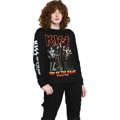Kiss End Of The Road Tour Long Sleeve Black T-shirt Kiss End Of The Road Tour Long Sleeve Black T-shirt