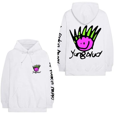 Yungblud Be Happy Hoodie - White - Hoodie Yungblud Be Happy Hoodie - White - Hoodie
